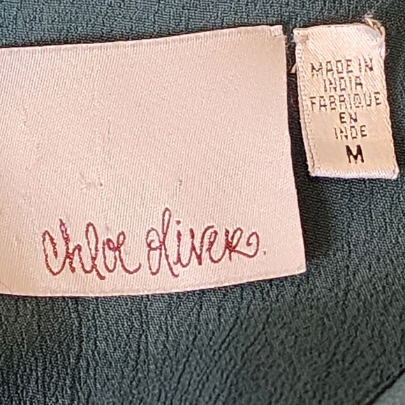 Anthropologie Chloe Oliver Green and Black Ombre Dress 3/4 Sleeve Size Medium - Picture 10 of 10